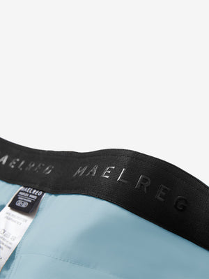 Detail view of inner waistband on light blue straight fit lightweight dress golf pants
