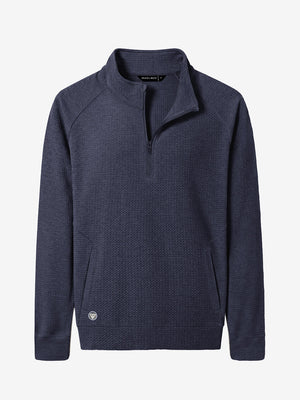Heather Textured Quarter Zip Pullover