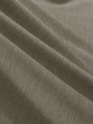  Close-up view of soft heather fabric texture and fine knitting craft, performance heather contrast collar polo shirts in taupe heather