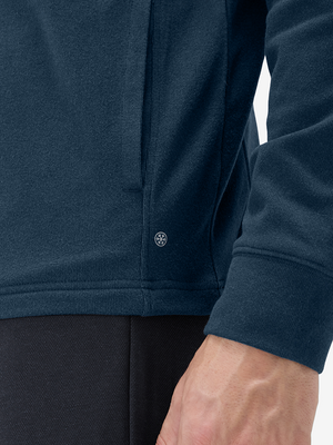 Heather Brushed Rib Knit Quarter Zip with 2 Pockets