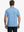 Back half-body shot of model showcasing the back of Sport Fit Stripe Polo in Classic Blue Stripe