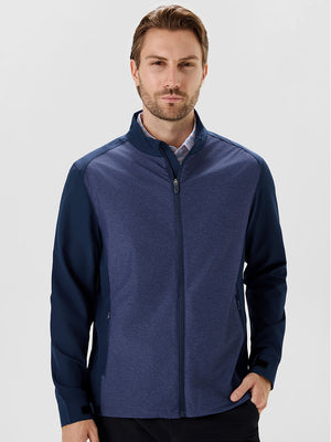 Windproof Colorblock Heather Full Zip Jacket