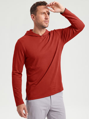 Vertical Stripes Ribbed Knit Hoodies Sweatshirt