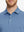 Collar detail of Skin-friendly long sleeve melange polo with soft touch in blue heather