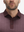 Front shot from nose to chest of model wearing dark red lines stylish full print contrast collared golf polo shirts